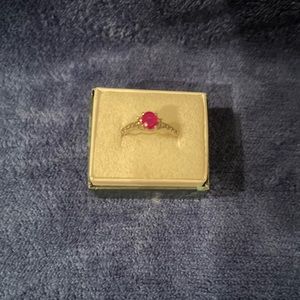 Real ruby ring in real silver size 7